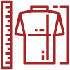 Icon showing ruler next to tee shirt