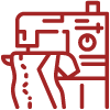 Icon showing sewing machine